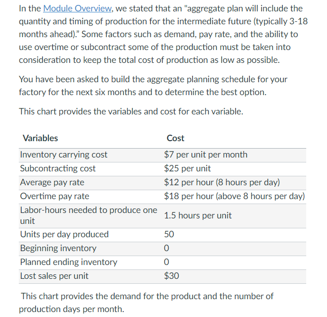 In the Module Overview, we stated that an