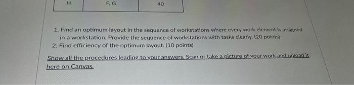 A facility is trying to set up an assembly line,