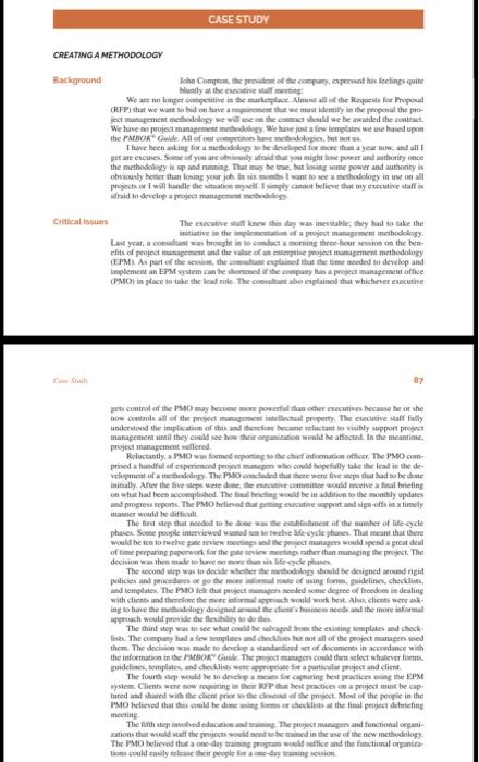 Complete the case study at the end of Chapter 2