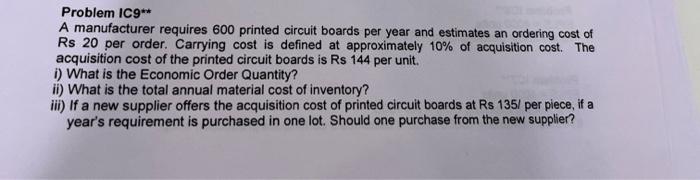 Need entire solution with all steps Problem IC. t