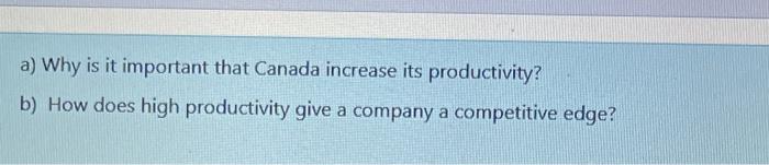 a) Why is it important that Canada increase its