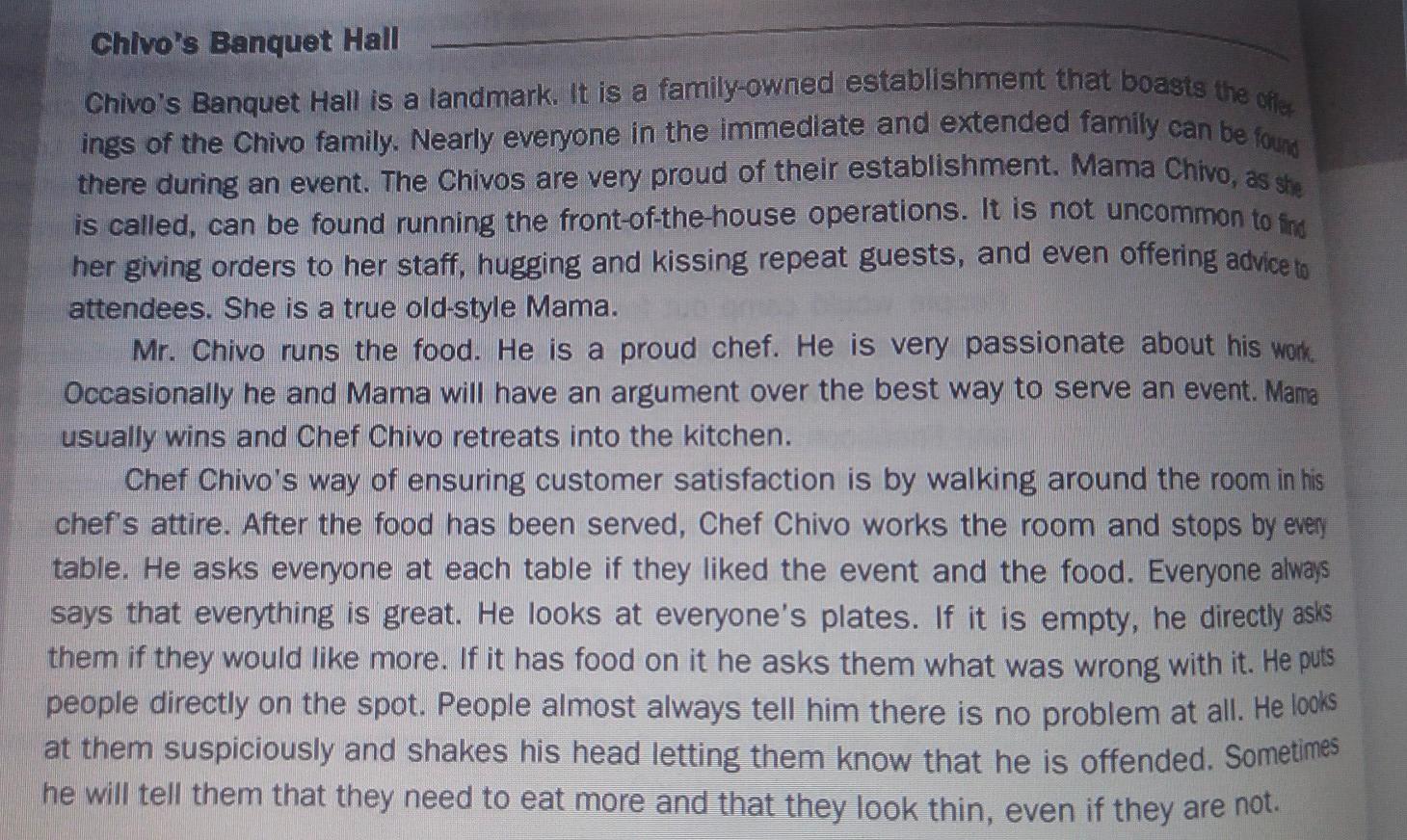 Chivo's Banquet Hall Chivo's Banquet Hall is a