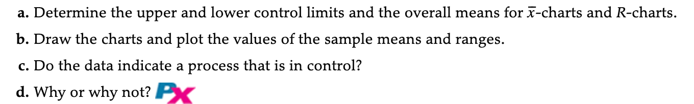 56.11 Twelve samples, each containing five parts,