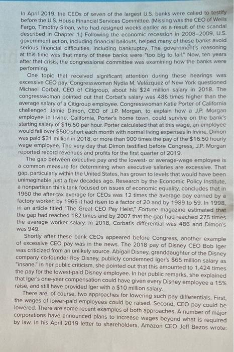 need help with the questions In April 2019, the