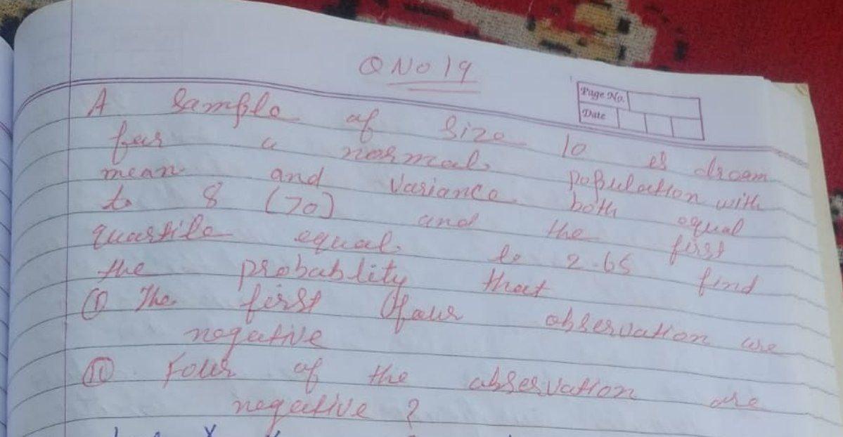 1 Page No Date of O No 19 A sample Size normal