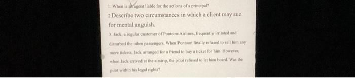 1. When is ol ageat liable foe the actions of a