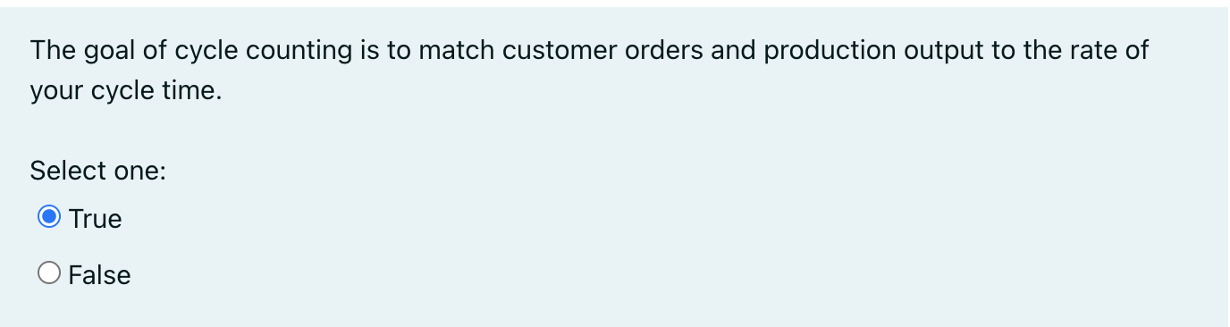 The goal of cycle counting is to match customer