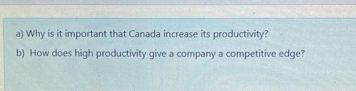 a) Why is it important that Canada increase its