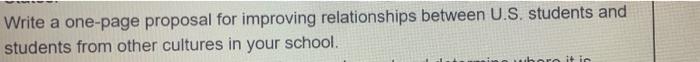 Write a one-page proposal for improving