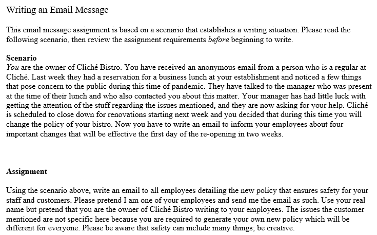 Writing an Email Message This email message