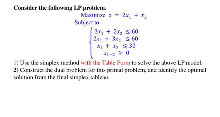 Consider the following LP problem. Maximize