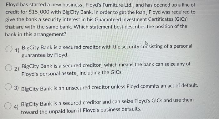 Solve as ASAP Floyd has started a new business.