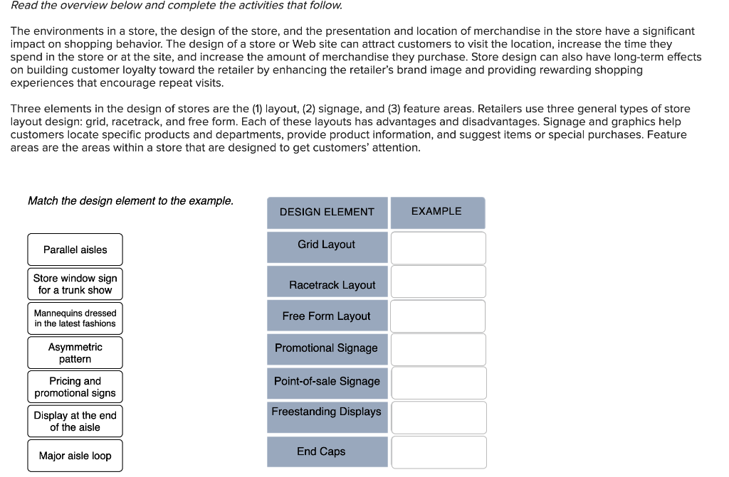 Read the overview below and complete the