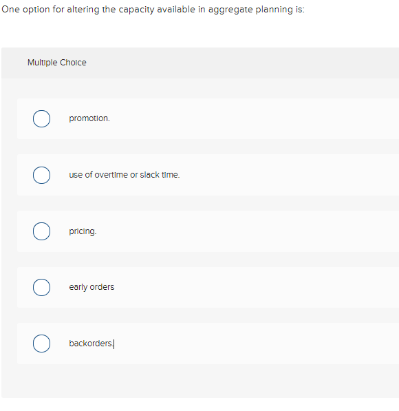 One option for altering the capacity available in