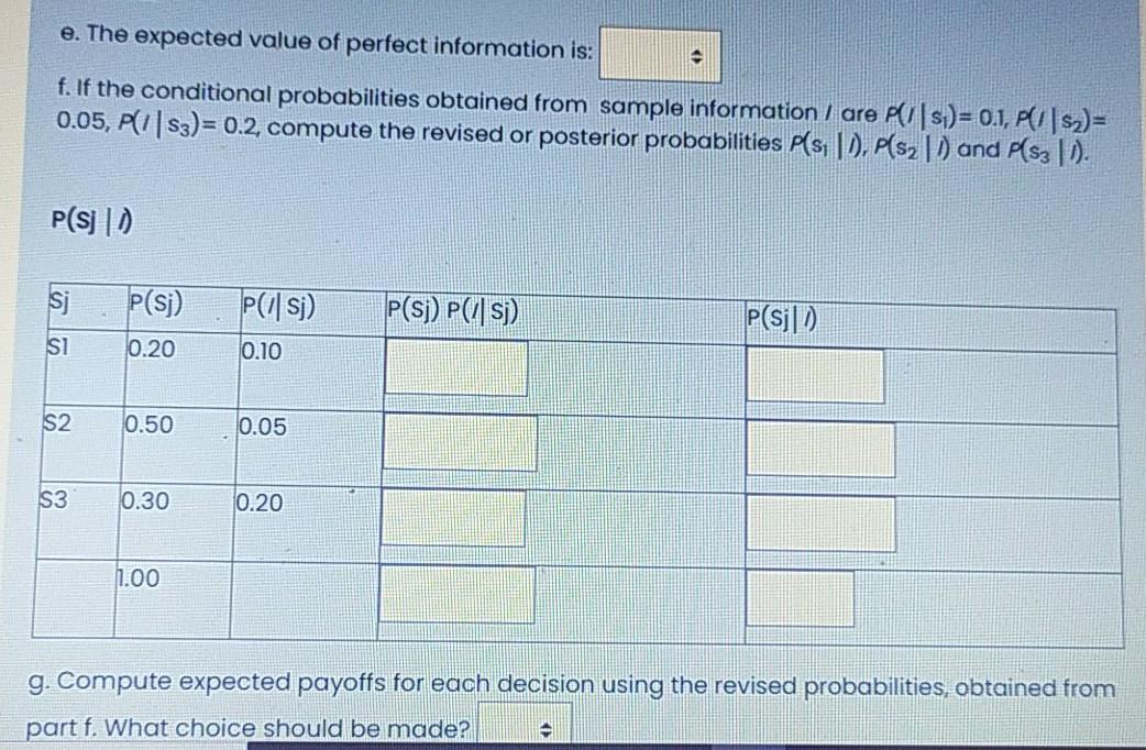please solve questions e, f and g. Solve as soon