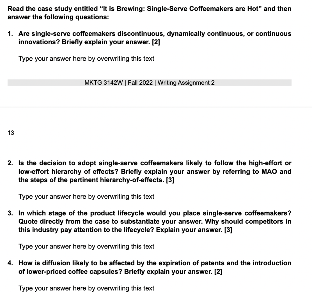 Subject: Consumer Behaviour Read the case study