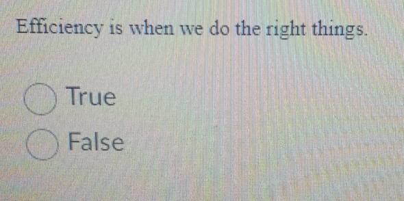 please help Efficiency is when we do the right