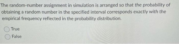The random-number assignment in simulation is