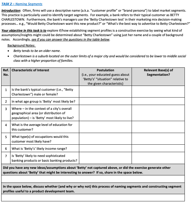 TASK 2 - Naming Segments Introduction: Often,
