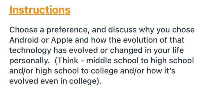 Instructions Choose a preference, and discuss why