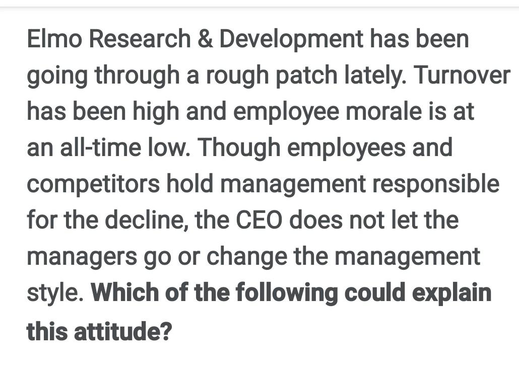 Elmo Research & Development has been going