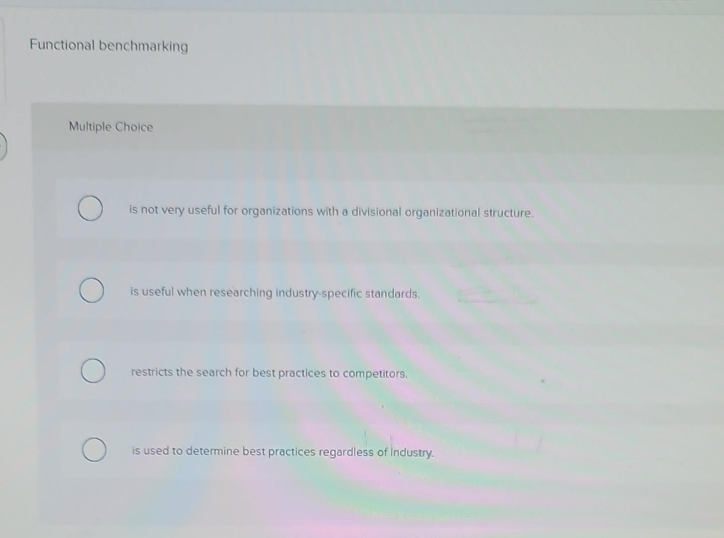 Functional benchmarking Multiple Choice is not