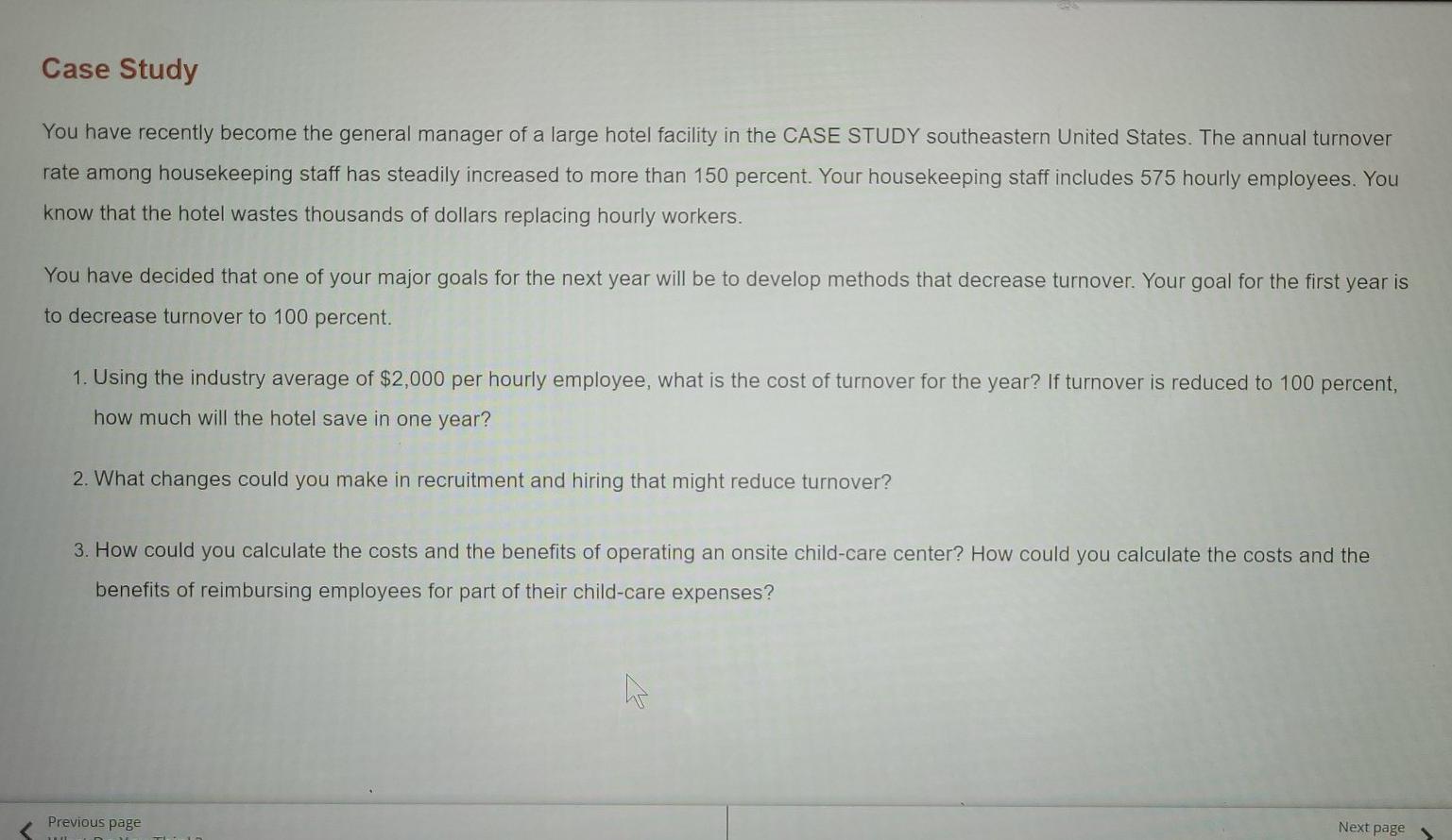 Case Study You have recently become the general