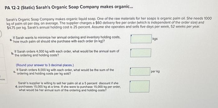 PA 12-2 (Static) Sarah's Organic Soap Company