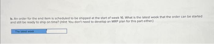 The following table lists the components needed