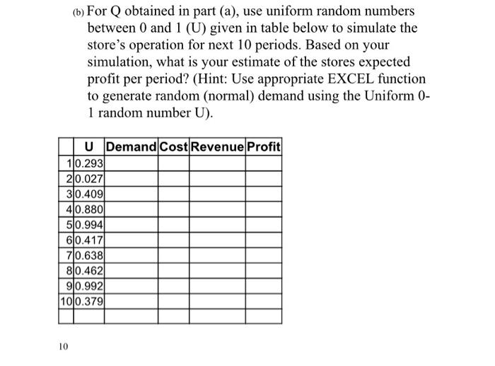 PROBLEM 4: Consider a retail store which sells a
