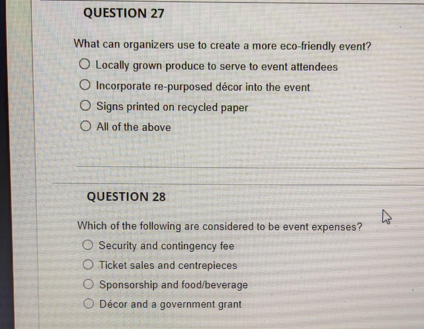 answer those questions... thanks During the