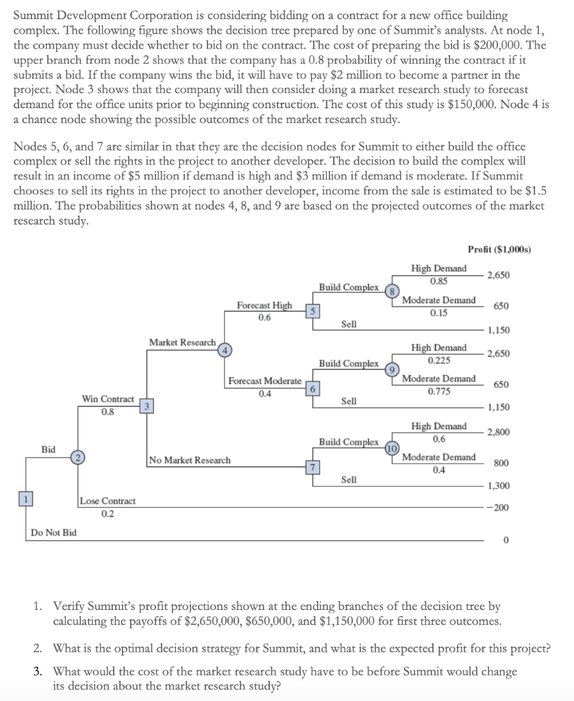 Please explain how to answer question 1. Summit