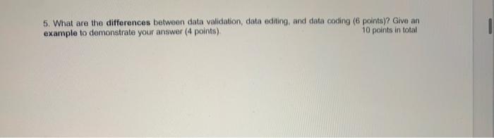 5. What are the differences between data