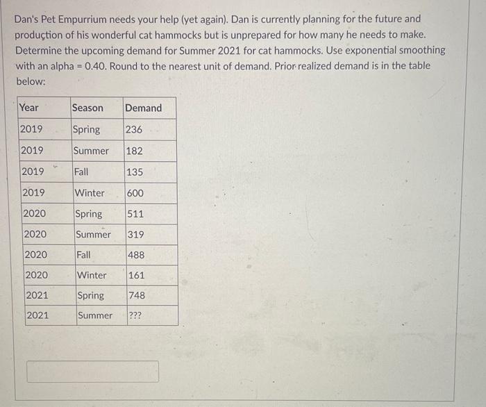 please also answer this. Dan's Pet Empurrium