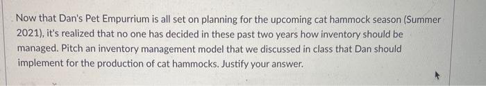 please also answer this. Dan's Pet Empurrium