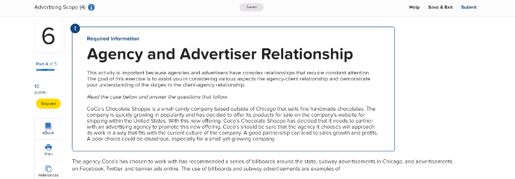 Advertising Scope (4) Help Savc & Exit Submit 6