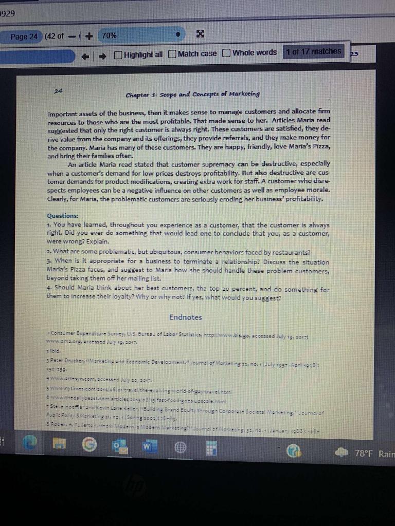 Read the Case Study on Maria's Pizza on page 23