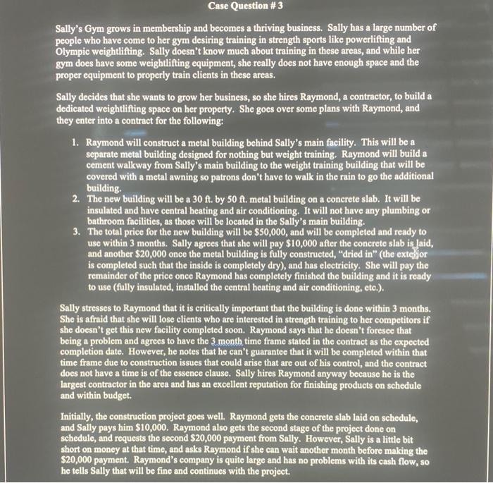 Can anyone show me how to do a Case Question