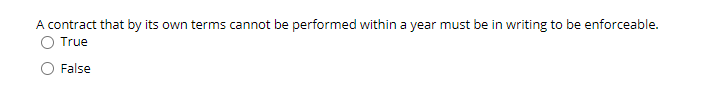 A contract that by its own terms cannot be