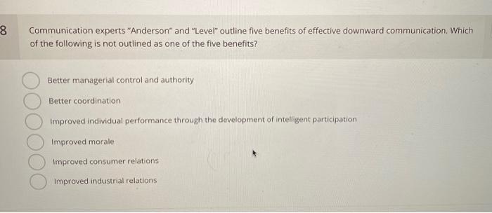 8 Communication experts "Anderson" and "Level"