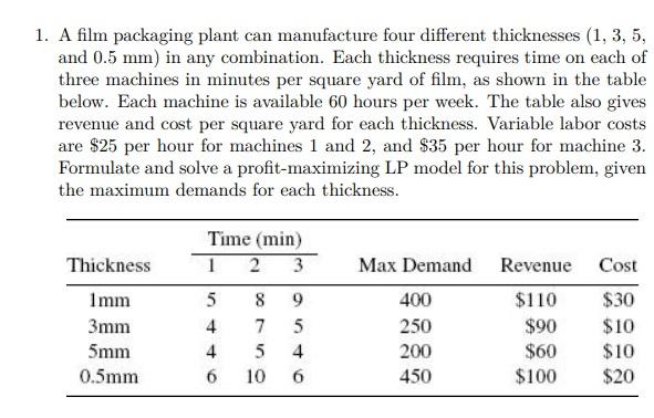 3. A job requires 10 operations to be done on any