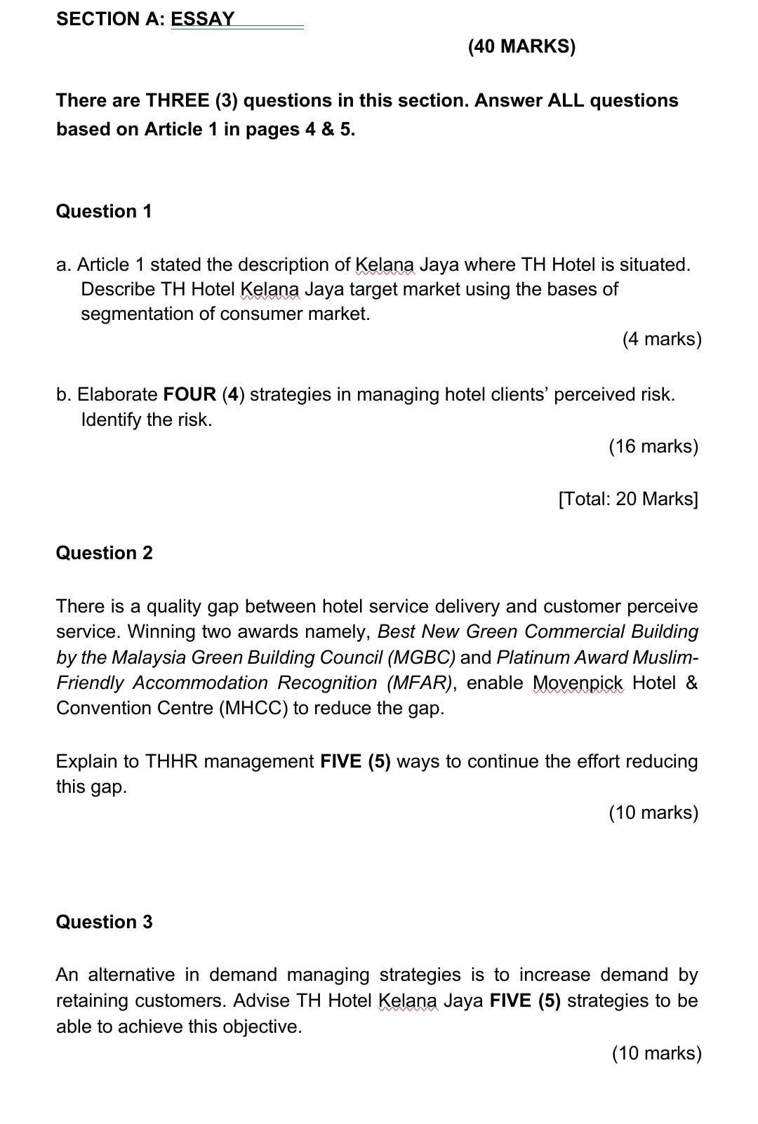 There are THREE (3) questions in this section.