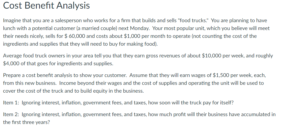 Imagine that you are a salesperson who works for