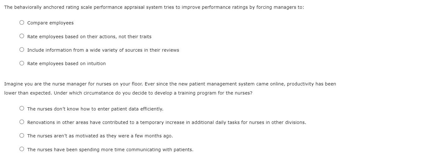 Blank Options: 1.less 2.more Performance Reviews