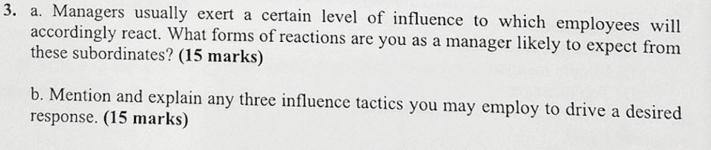 Help with the above a. Managers usually exert a