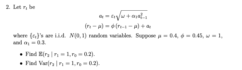 2. Let ribe at = Ety w + Q1a-1 (rt - u) = 0