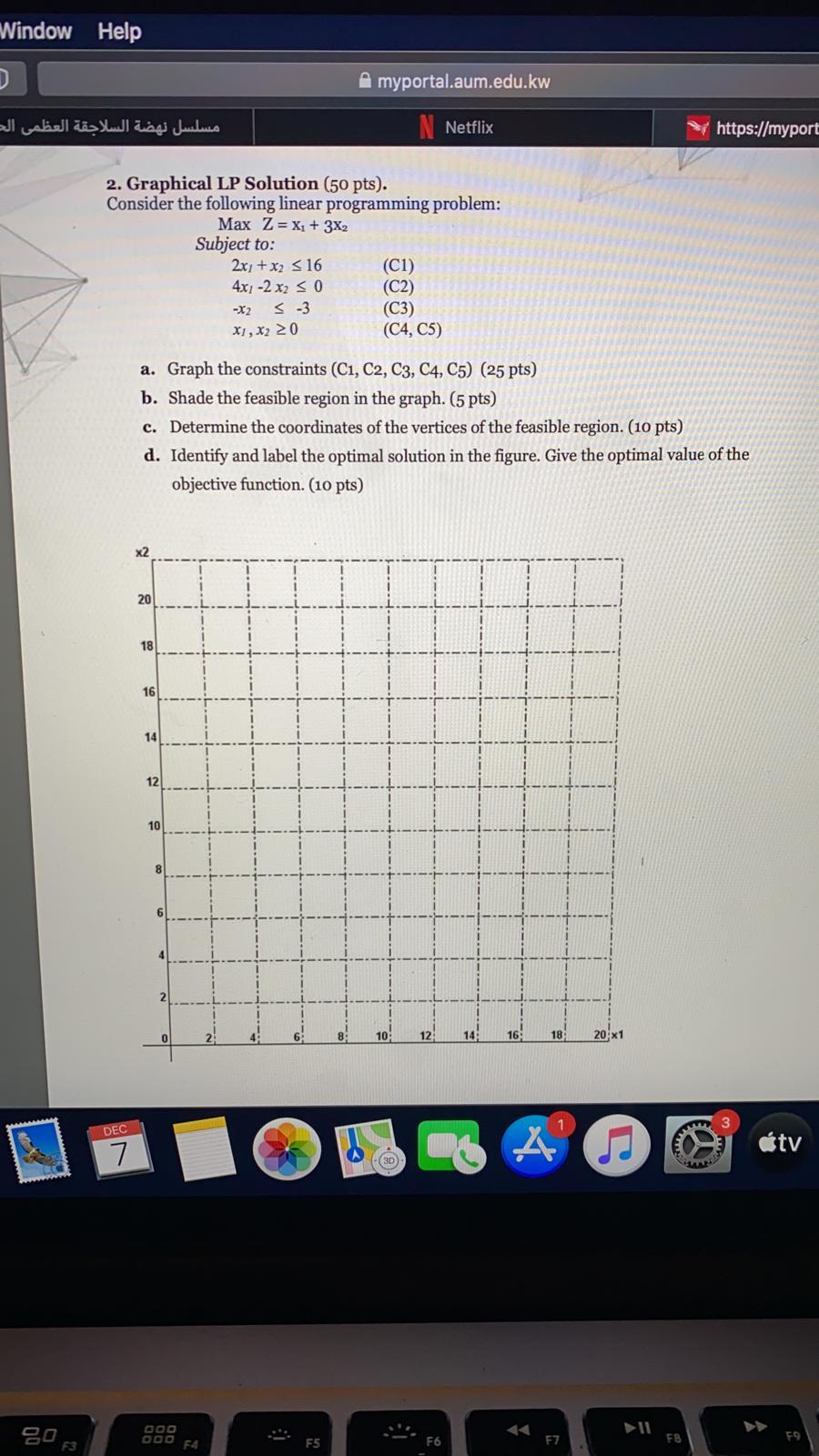 Window Help > A myportal.aum.edu.kw Netflix