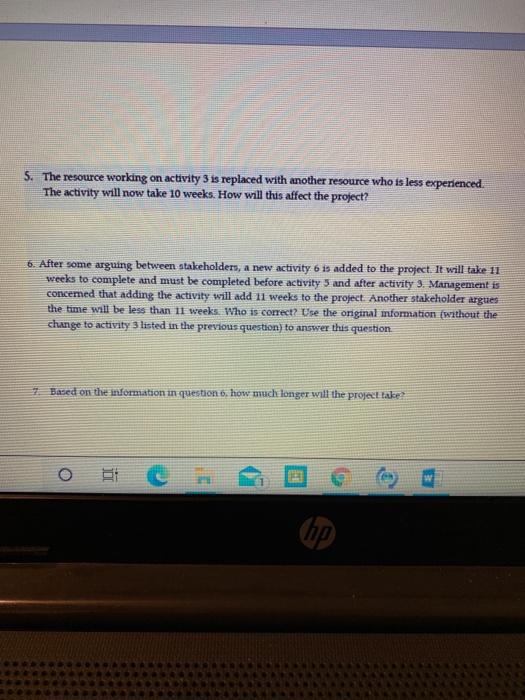 Exercise Test yourself. Draw a network diagram,
