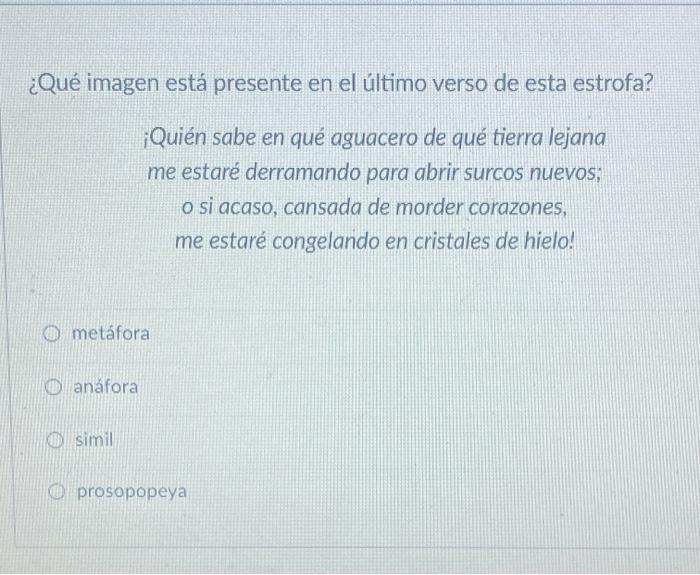 Qu imagen est presente en el ltimo verso de esta