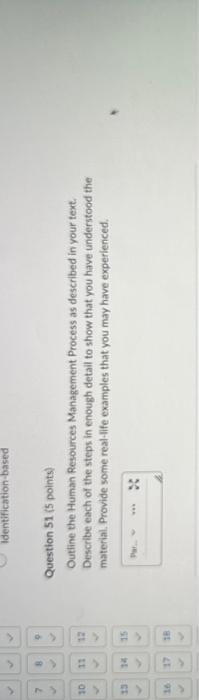 Question 51 (5 points) Outline the Human